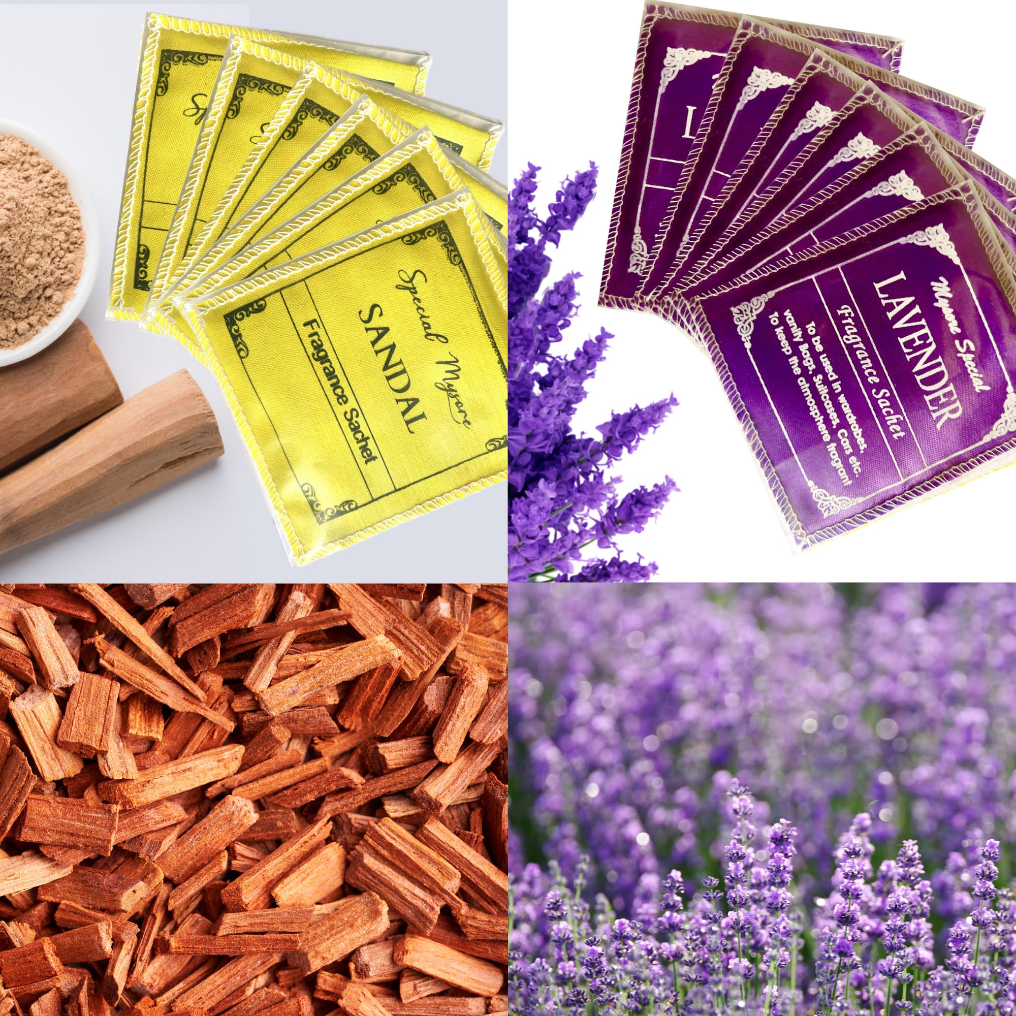 Mysore Lavender & Sandal Fragrance Sachets - 12-Pack, Natural Fragrance, Eco-Friendly Cloth Pouches, Long-Lasting Freshness for Wardrobes, Drawers & Clothes (B0CTBFKNZT) Amazon Price History, Amazon Price Tracker