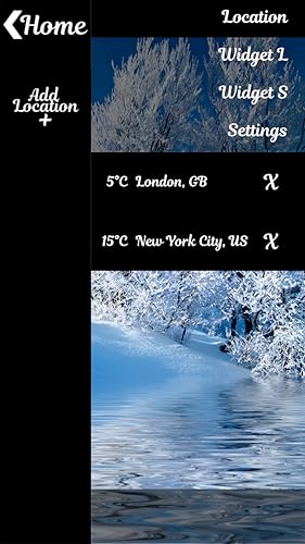 Widget de clima de cena de inverno