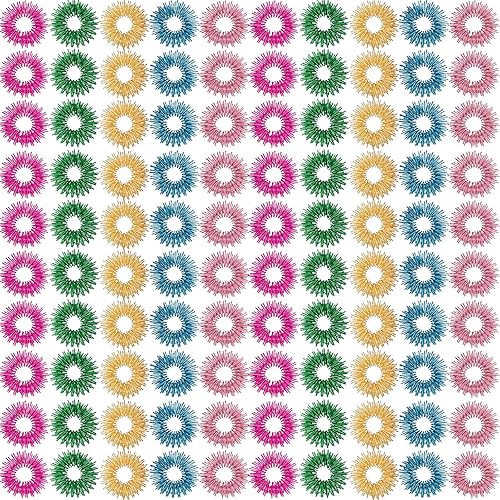 Miniatura 5 de Tondiamo Paquete de 100 anillos sensoriales con pinchos, anillos de acupresión, anillos sensoriales para adolescentes, adultos, reductor de estrés