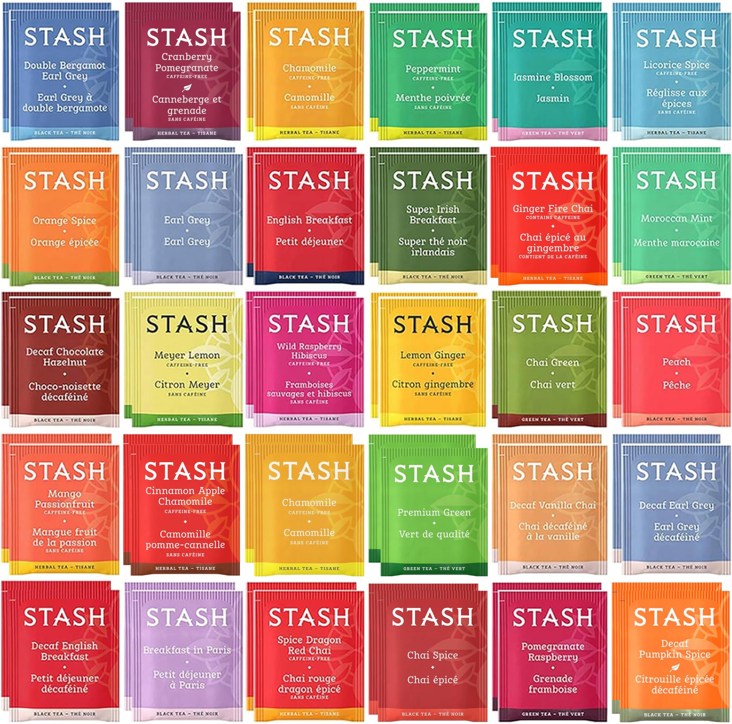 Stash Tea Bags Sampler Assortment Box (52 Count) 30 Different Flavors Gifts for Her Him Women Men Mom Dad Friends Coworkers Family