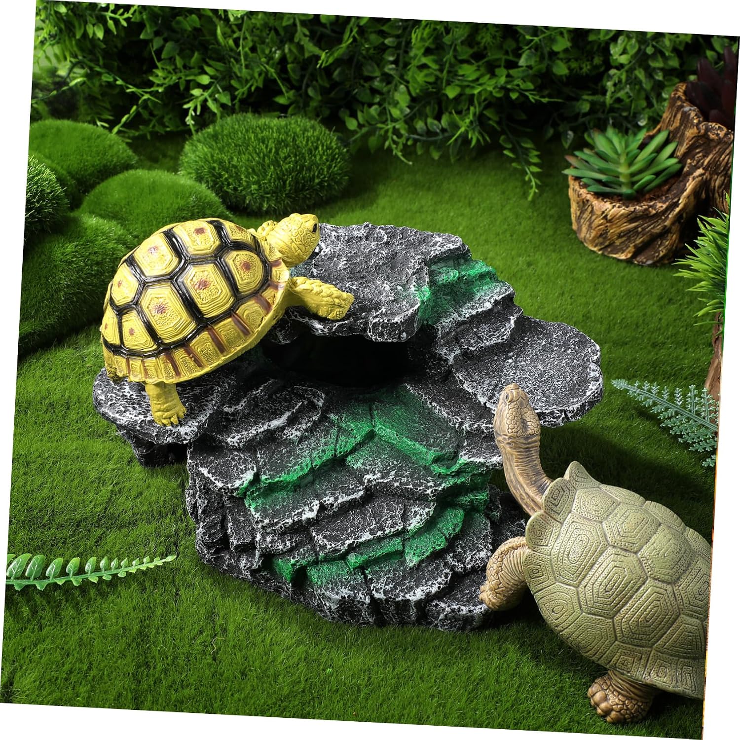 Turtle Basking Platform Multifunctional Reptile Rock for Turtle Habitat Sturdy Construction Easy to Clean Enhances Aquarium Decor for Terrarium Supplies