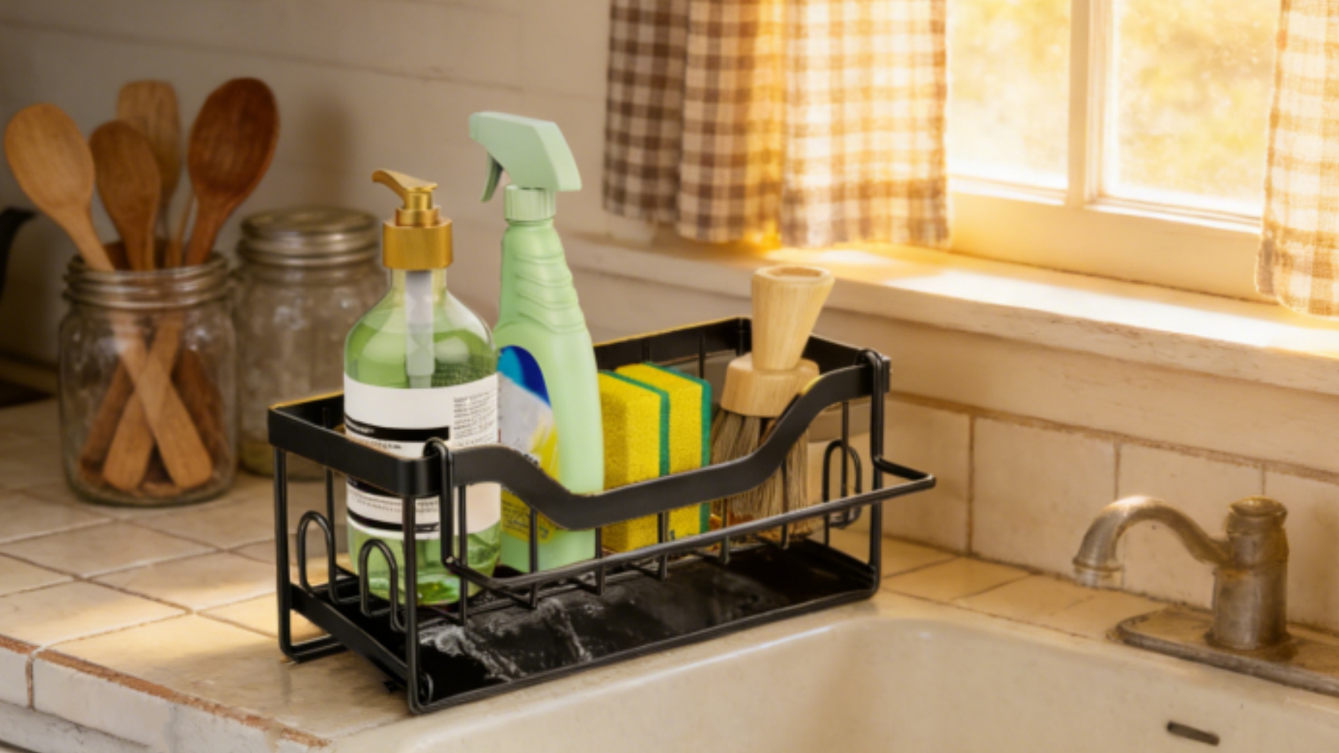 PFETSELL Porte-éponge de cuisine en acier inoxydable pour évier de cuisine Panier à suspendre Savon vaisselle Égouttoir à liquide Panier égouttoir pour éponge/bouchon d'évier/savon/brosse/accessoires PFETSELL Porte-éponge de cuisine en acier inoxydable pour évier de cuisine Panier à suspendre Savon vaisselle Égouttoir à liquide Panier égouttoir pour éponge/bouchon d'évier/savon/brosse/accessoires