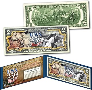 Navy$2 Bill - USA America 250 Anniversary WWII Pearl Harbor V-J Day with USA250 Certificate + Folio