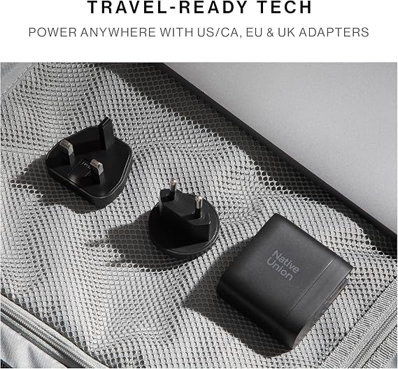 Native Union Fast GaN Charger PD67W Ultra-Compact Three-Port Power Delivery Enabled USB-C & USB-A Travel Charger Up to 67W MacBook Pro, iPads, iPhones, Pixel, Galaxy & More (White)