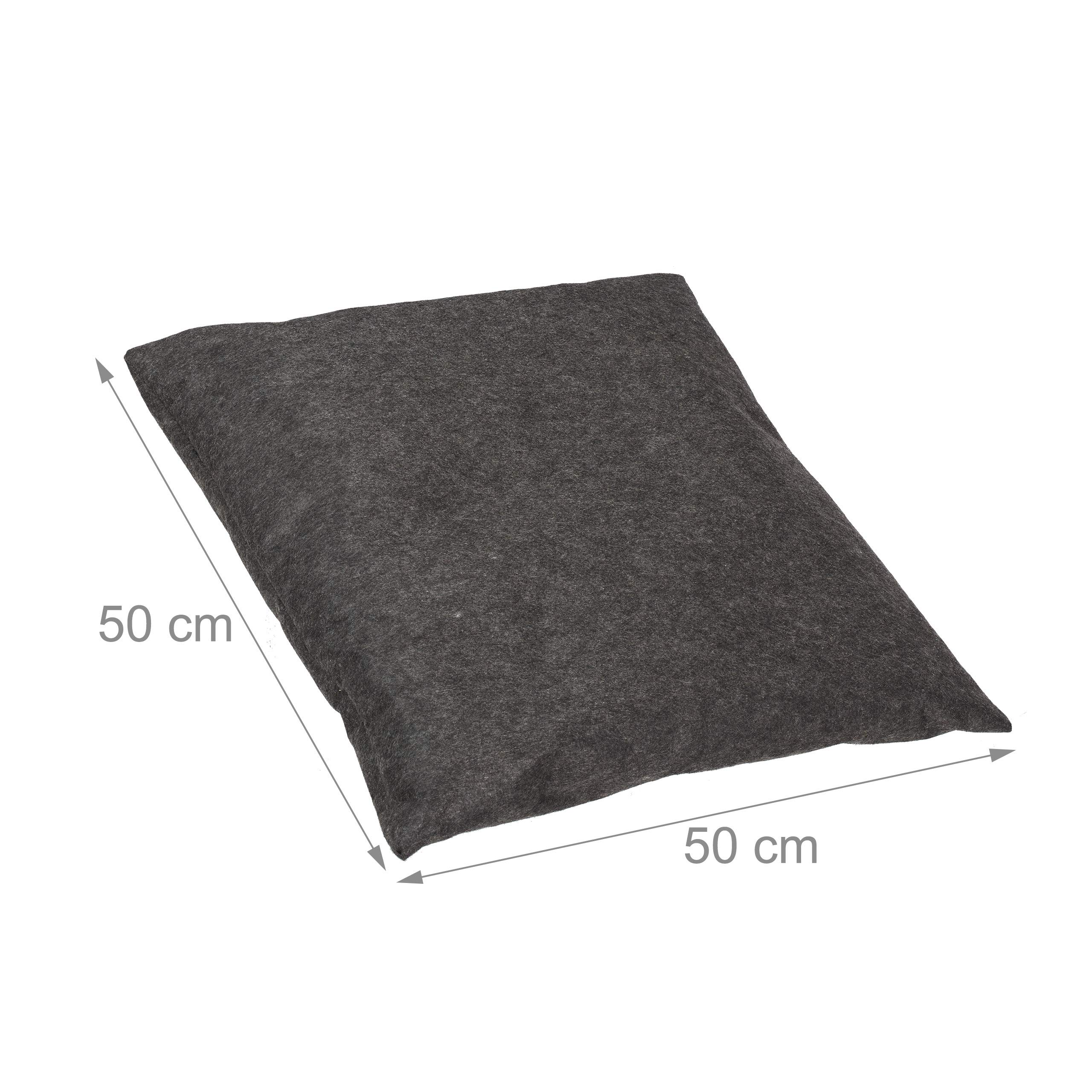 Relaxdays Tente pour Petits Chiens, Grand tipi pour Chats, Feutre et Bois, avec Coussin, 70,5 x 59,5 x 59 cm, Gris foncé