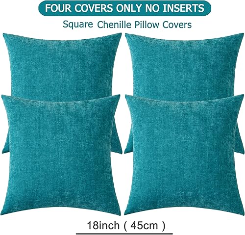 Miniatura 7 de GAWAMAY - Juego de 4 fundas cuadradas decorativas de 18 x 18 pulgadas para almohadas o cojines, de felpilla supersuave, para otoño, para sala,