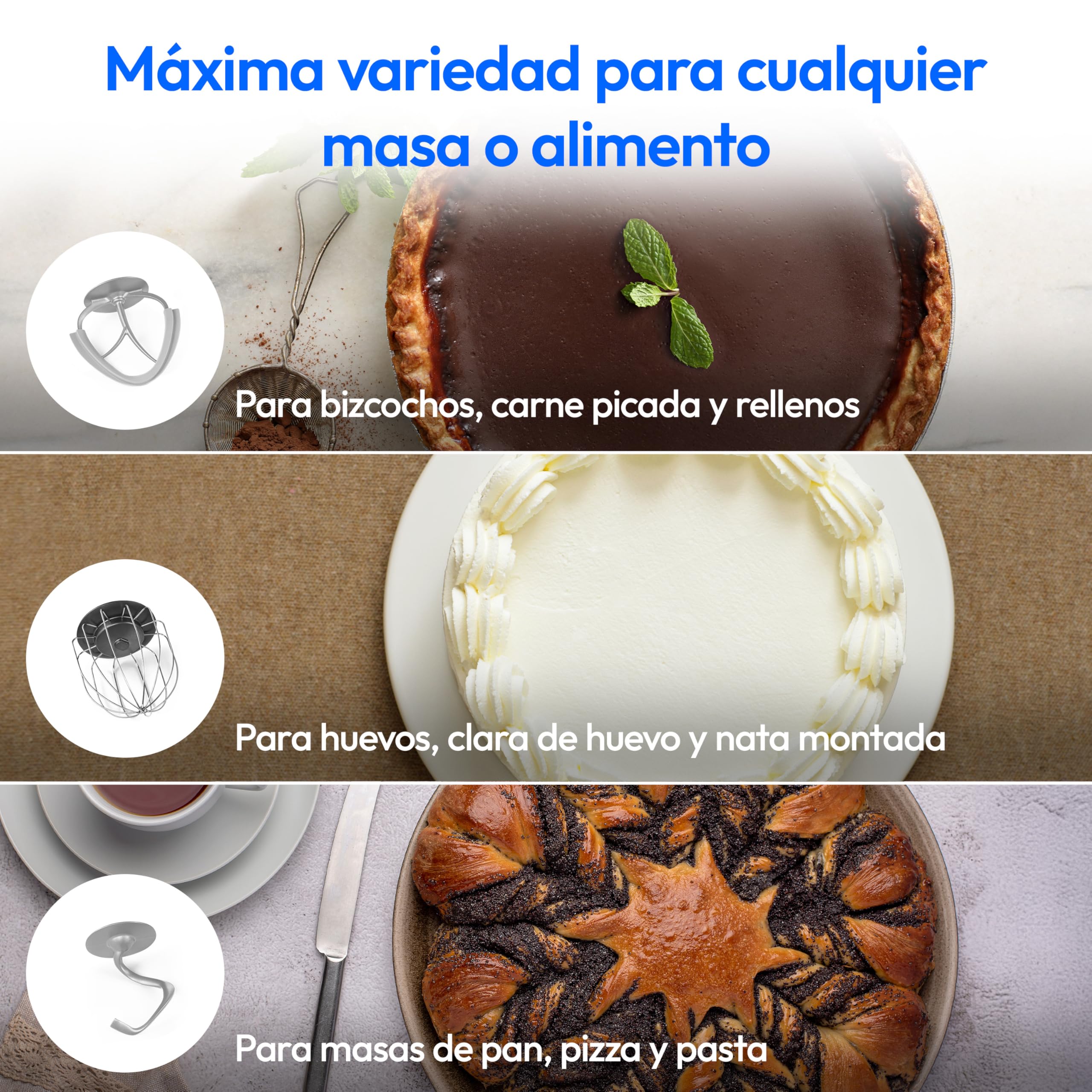 MEDION Robot de cocina con picadora (800 vatios, motor de CC, recipiente de acero inoxidable de 4,6 litros, ahorro de energía, ultrasilencioso, pantalla táctil con sensor digital, MD12600) Blanco