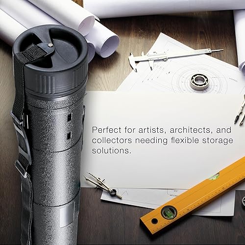 Miniatura 6 de US Art Supply - Tubo de dibujo telescópico extra grande, color negro, diámetro 7 14 pulgadas, longitud 42 a 62 pulgadas