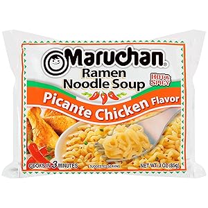 Maruchan Ramen Picante Chicken, Instant Ramen Noodles, Ready to Eat Meals, 3 Oz, 24 Count