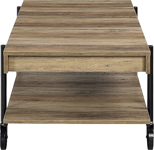 Miniatura 6 de Furniture of America Cleon Industrial - Mesa de sofá industrial de 48 pulgadas con ruedas para exhibición, decoración de sala, pasillo, dormitorio,