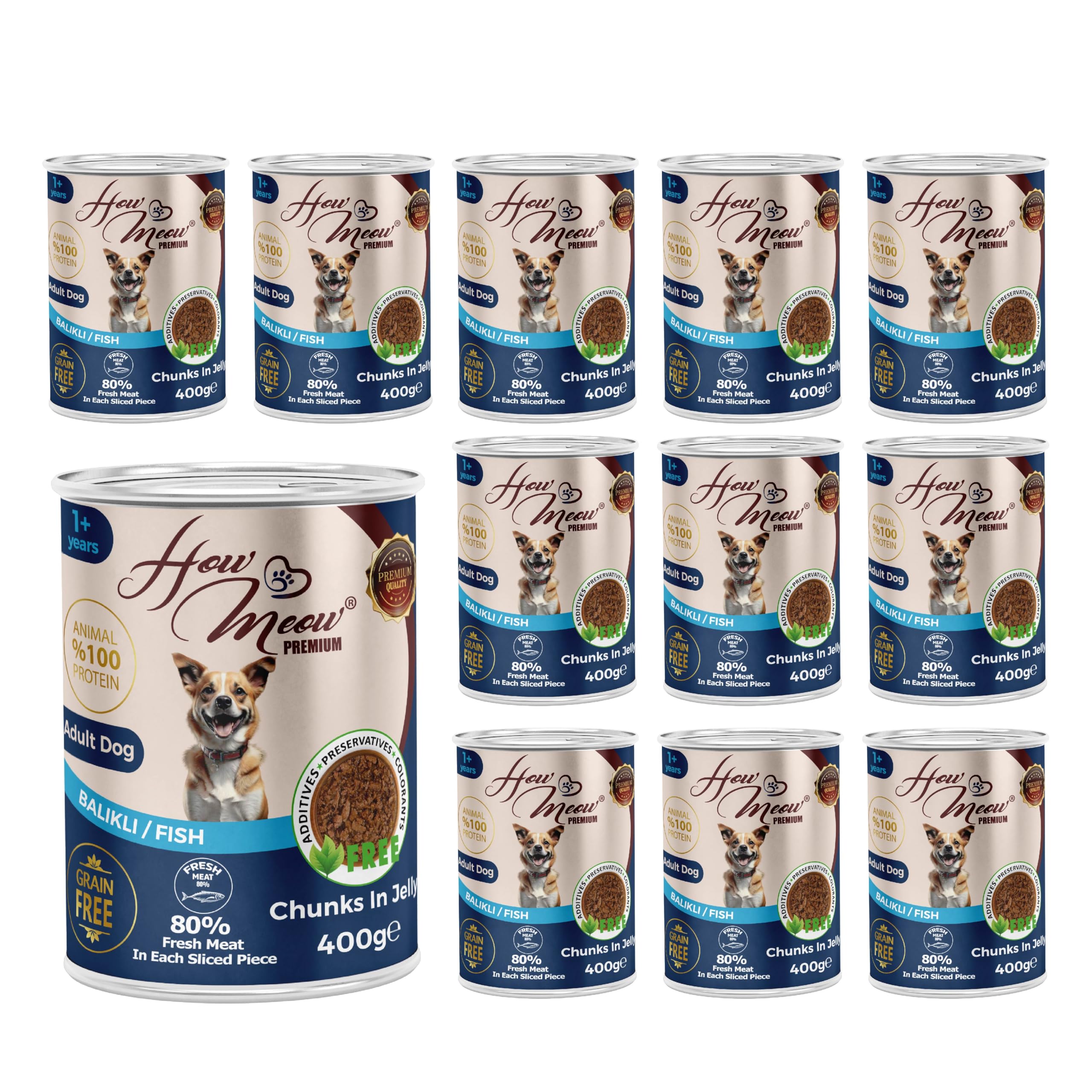 Yetişkin Köpek Balıklı ve Jöleli Konserve Yaş Mama 400 Gr x 12 adet