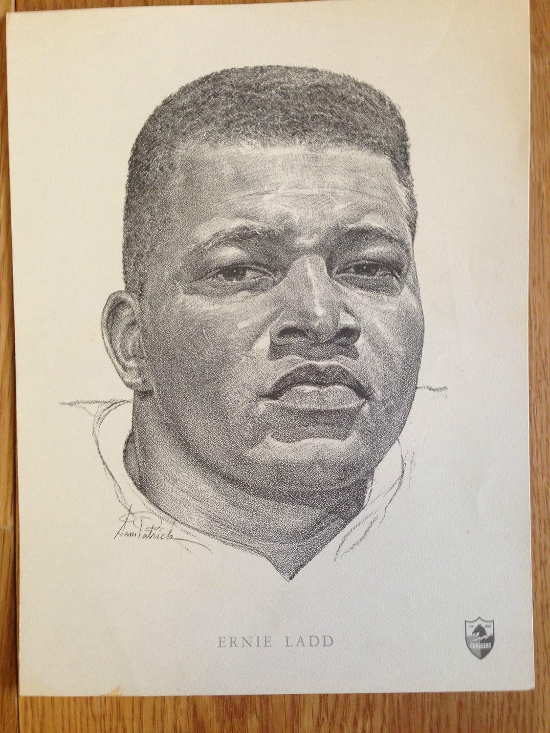 ERNIE LADD CHARGERS BLACK & WHITE 6X8 PRINT NICE GRADE