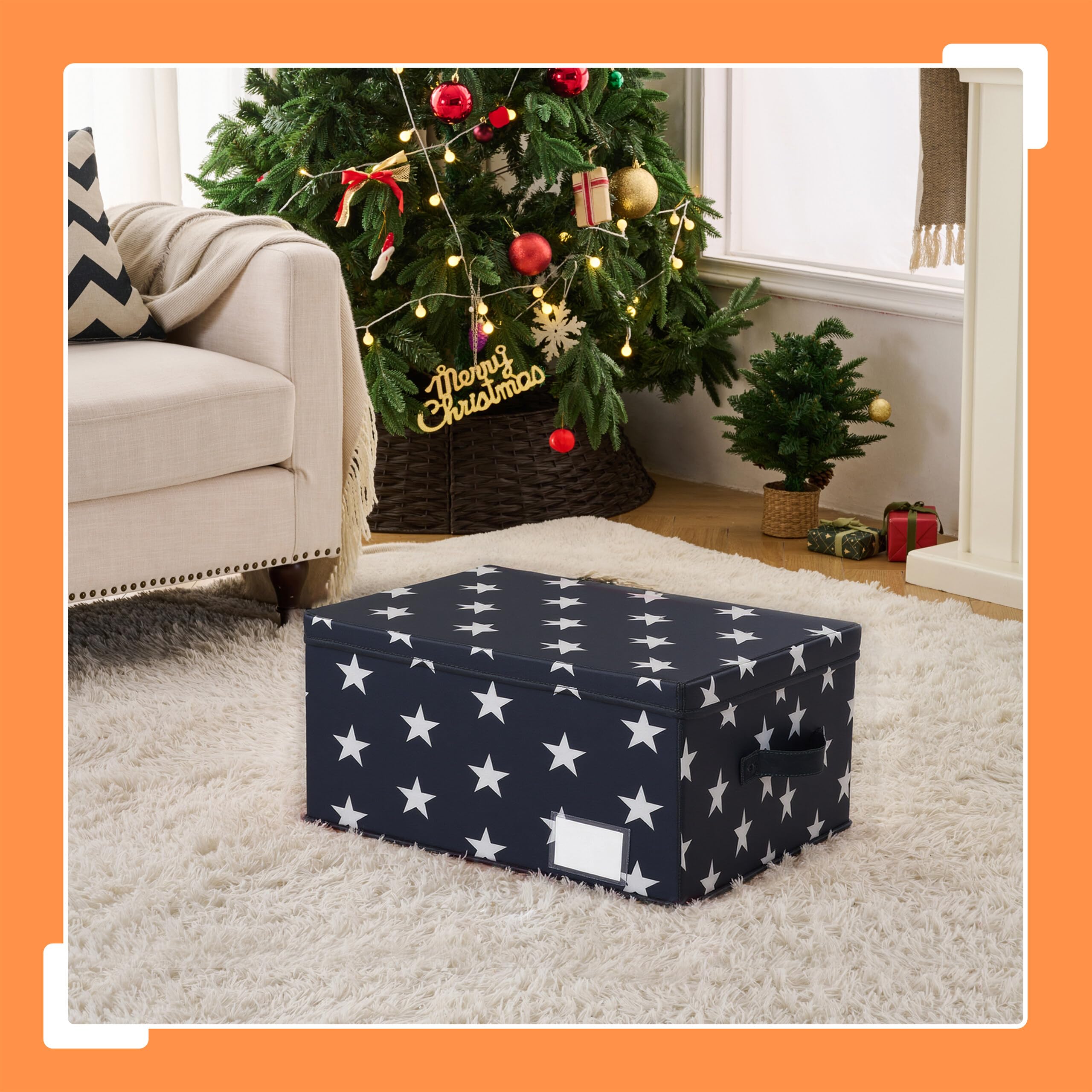 Relaxdays Weihnachtskugel Aufbewahrungsbox, 30 Kugeln, HxBxT: 26,5 x 42,5 x 26 cm, Polyester, Pappe, Kugelkiste, grau