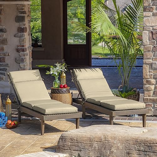 Miniatura 6 de Arden Selections - Cojín de tumbona para exteriores, 21 x 72 pulgadas, Leala marrón claro