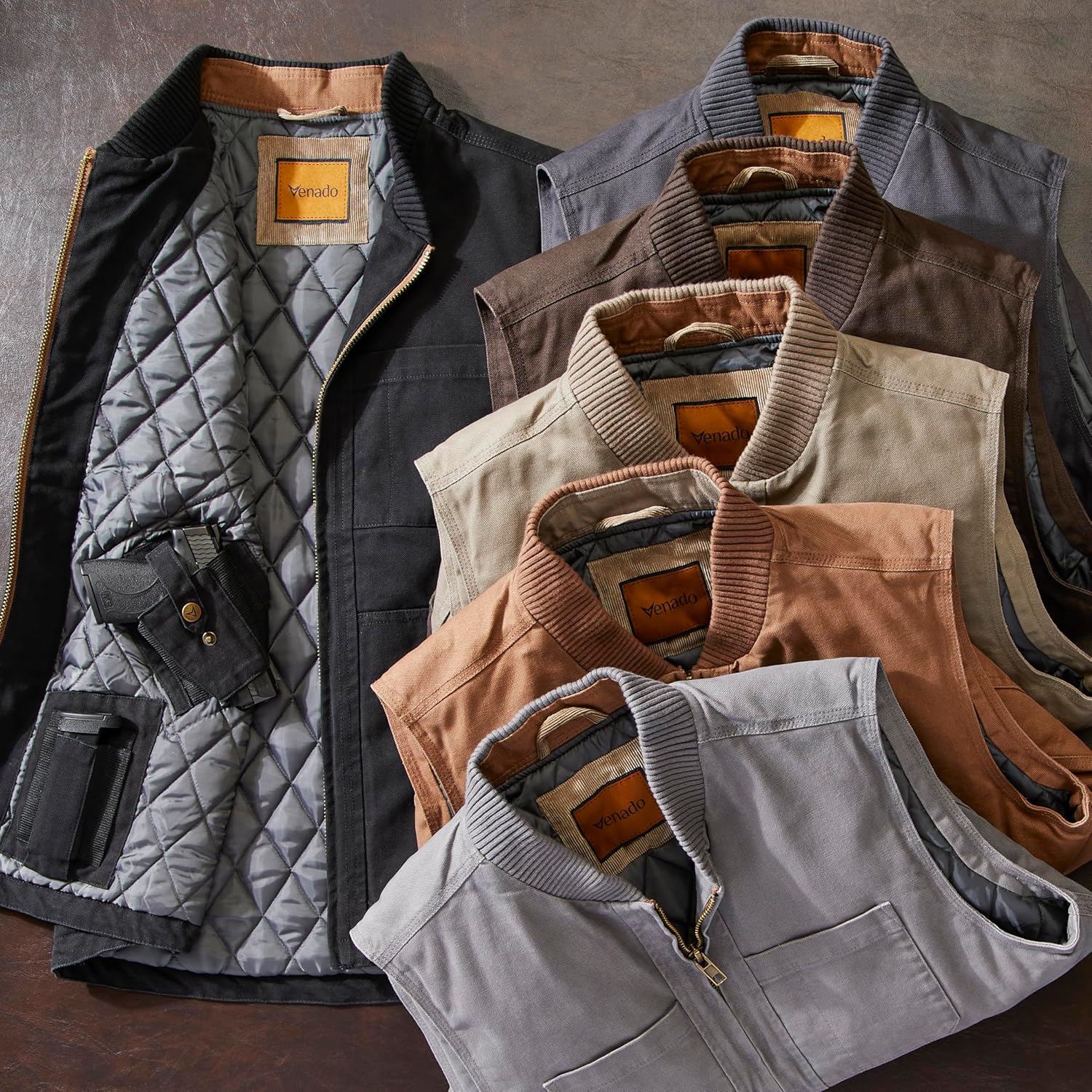 Venado Concealed Carry Vest for Men - Heavy Duty Canvas - Conceal Carry Pockets - Image 7