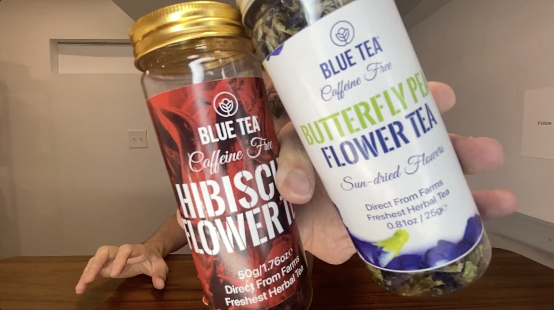 TASTE TEST Blue Tea Hibiscus & Butterfly Pea Flower Teas