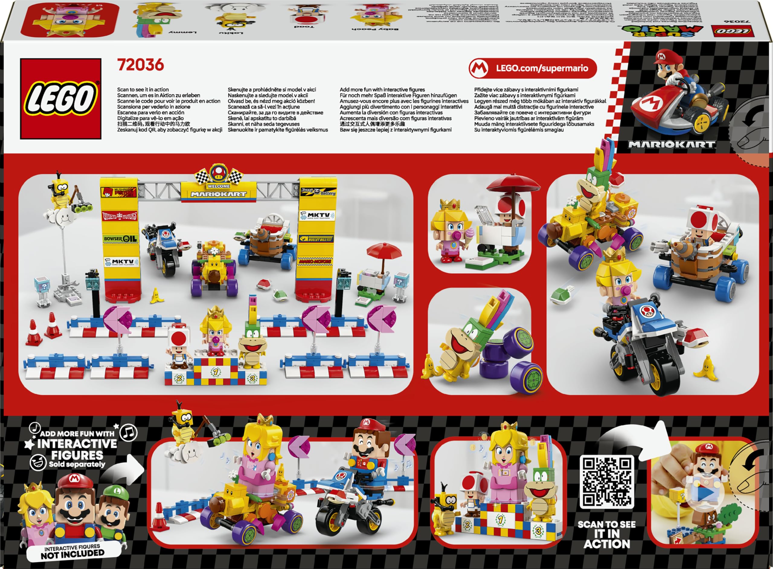 LEGO Super Mario: Mario Kart – Baby Peach & Grand Prix-Set, Nintendo Figuren – Toad, Lakitu, Baby Peach und Lemmy, Geschenk für Jungen, Mädchen und Gamer ab 8 Jahren, Abenteuer Spielzeug 72036