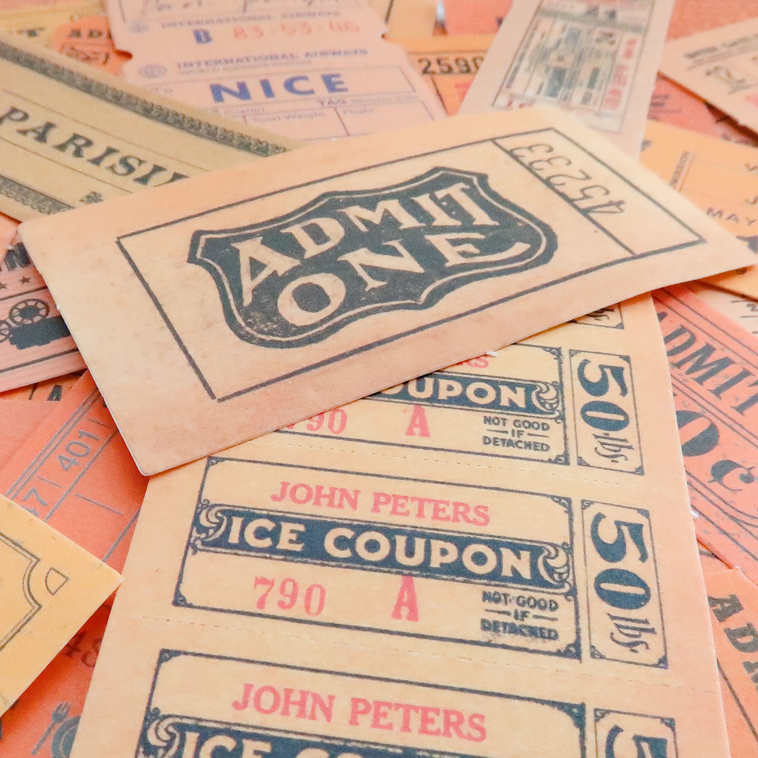 Amazon.co.jp: urica スクラップシール ヴィンテージ チケット 切符