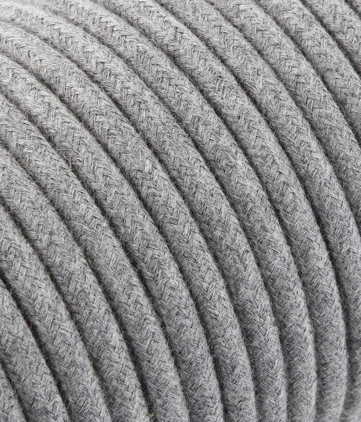 Cable de tela para lámpara, cable de tela de 3 hilos (3 x 1,50 mm²) – algodón gris, 10 metros