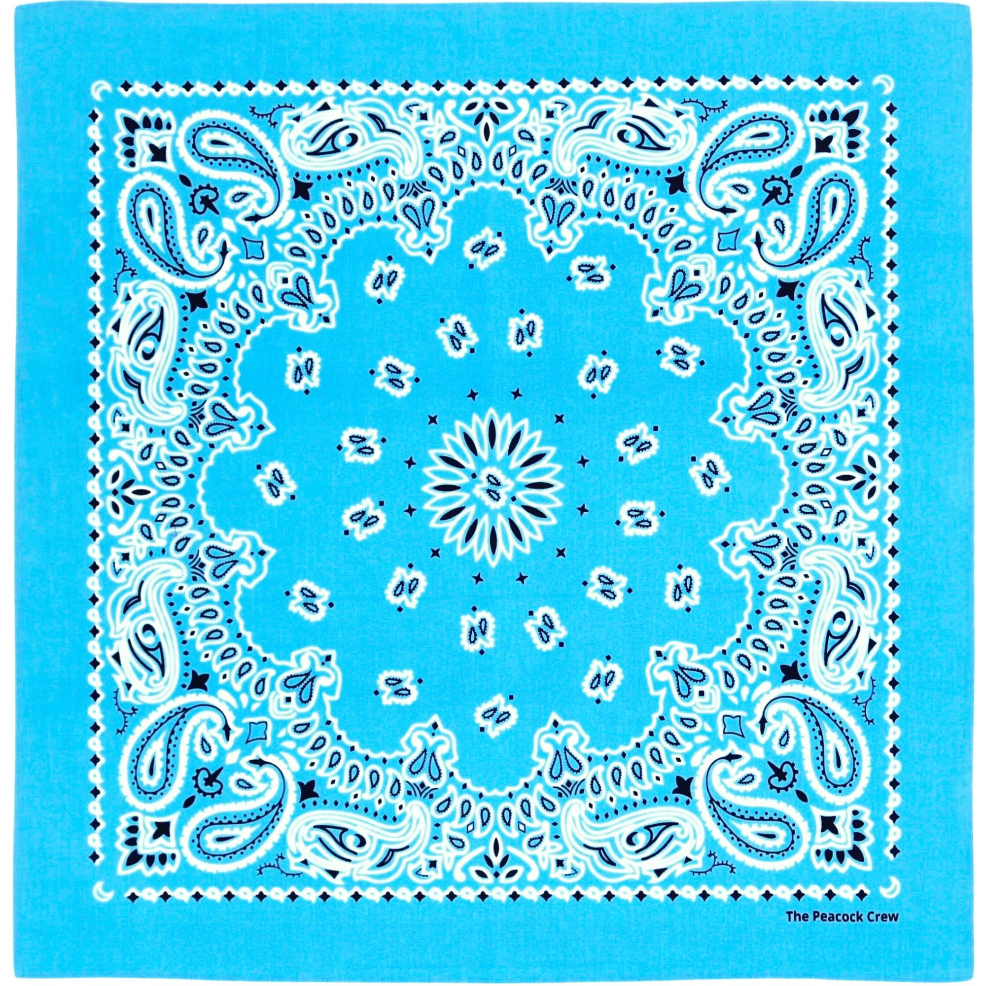 The Peacock Crew Premium Soft Cotton Designer Bandana for Men and Women 22x22 in