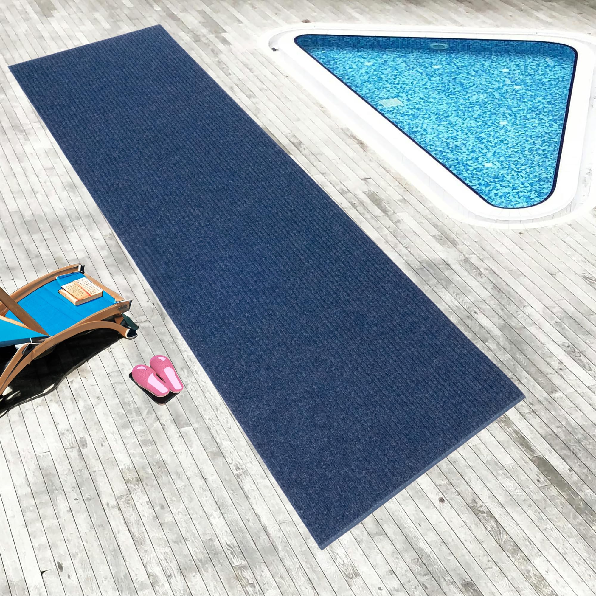 English Home Custom Size Non Slip Striped Design Durable PVC Non Slip Backing Tough Pile Runner Rug for Hallway, Outdoor, Indoor, Commercial,