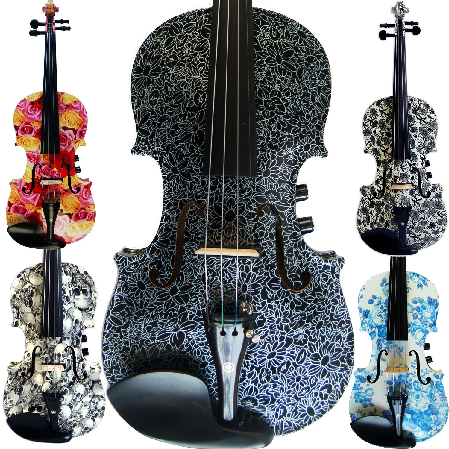 Aliyes faite à la main femmes/Gril électrique et acoustique pour violon 4/4 Taille complète kit pour violon en bois massif avec Ébène Fittings-kit YSDS-1306
