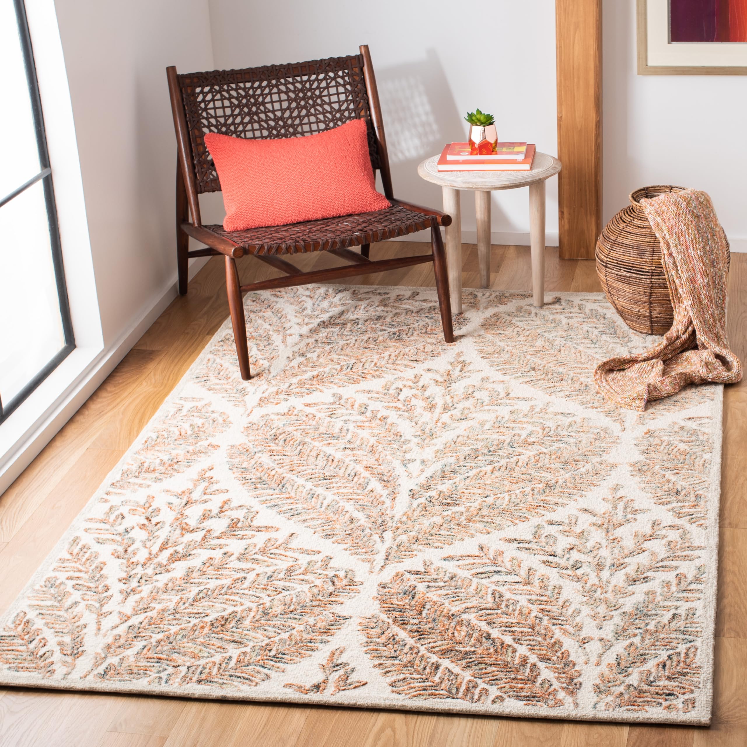 Safavieh Alfombra Moderna para salón, Comedor, Dormitorio, colección Capri, Pelo Corto, Beige y Marfil, 152 x 229 cm