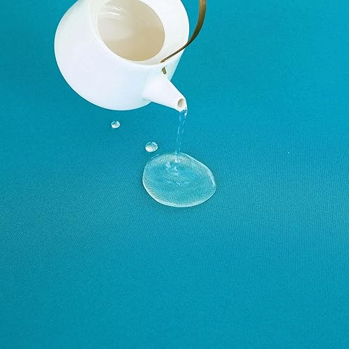 Miniatura 3 de FOLINS&HOME Mantel redondo verde azulado  Mantel circular de poliéster resistente al agua de 48 pulgadas, resistente a las arrugas, a prueba de