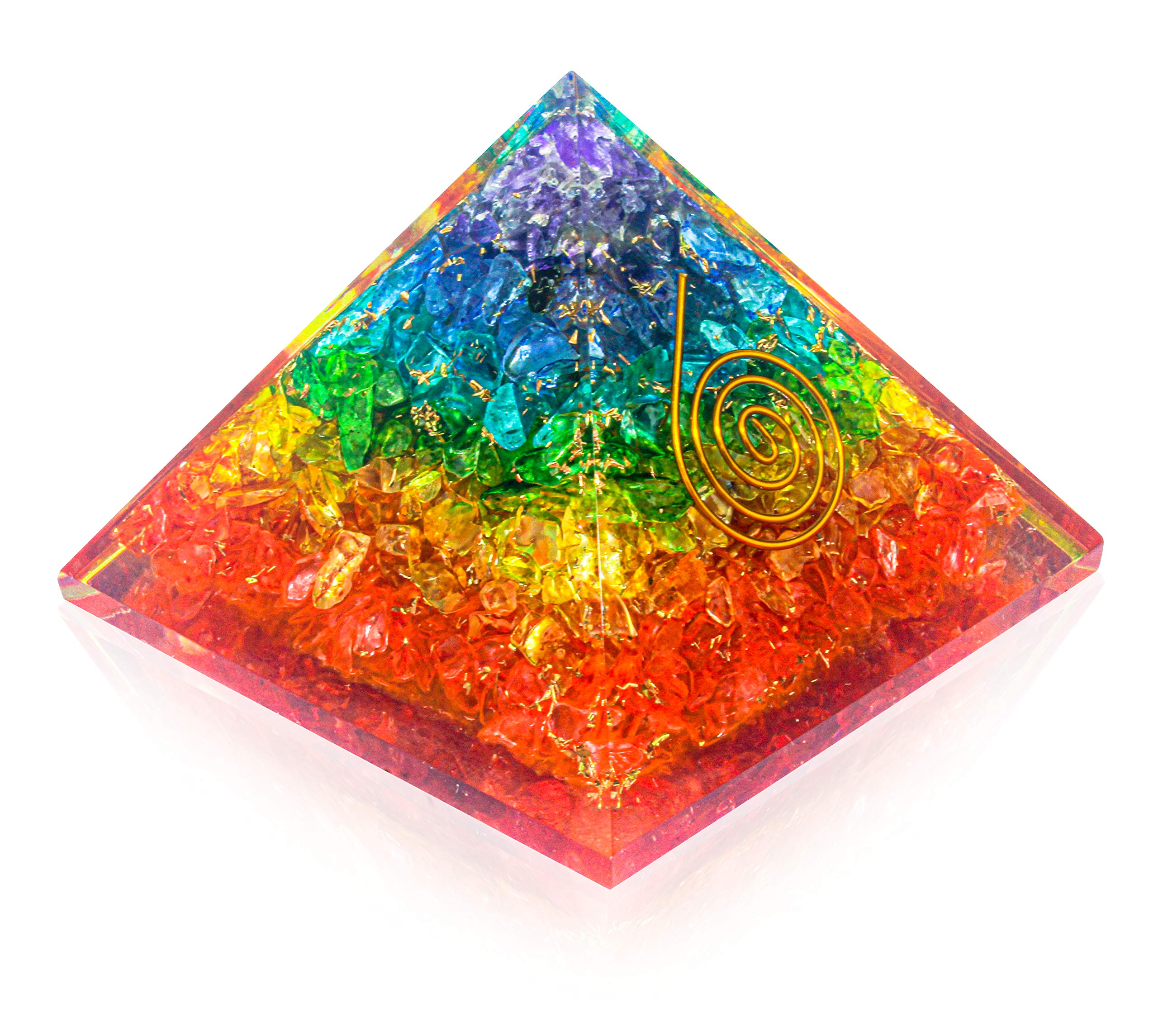 Liquid Emotions Chakra Orgone Pyramid- Positive Energy Crystals - Promote E-Energy Protection and Healing Chakra help enhance Visionary Power and Vitality