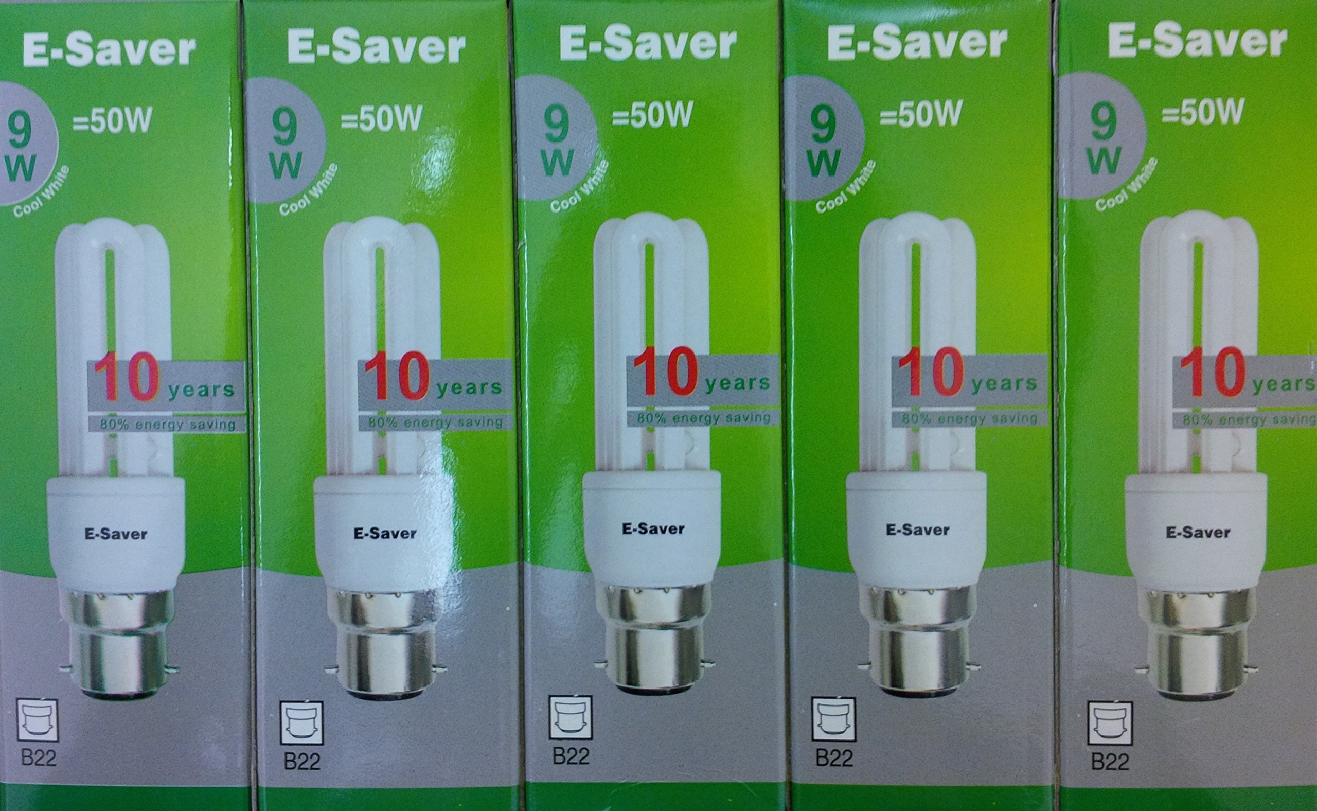 E-saver CFL Energy-Saving Bulb, B22d (Bayonet Cap)