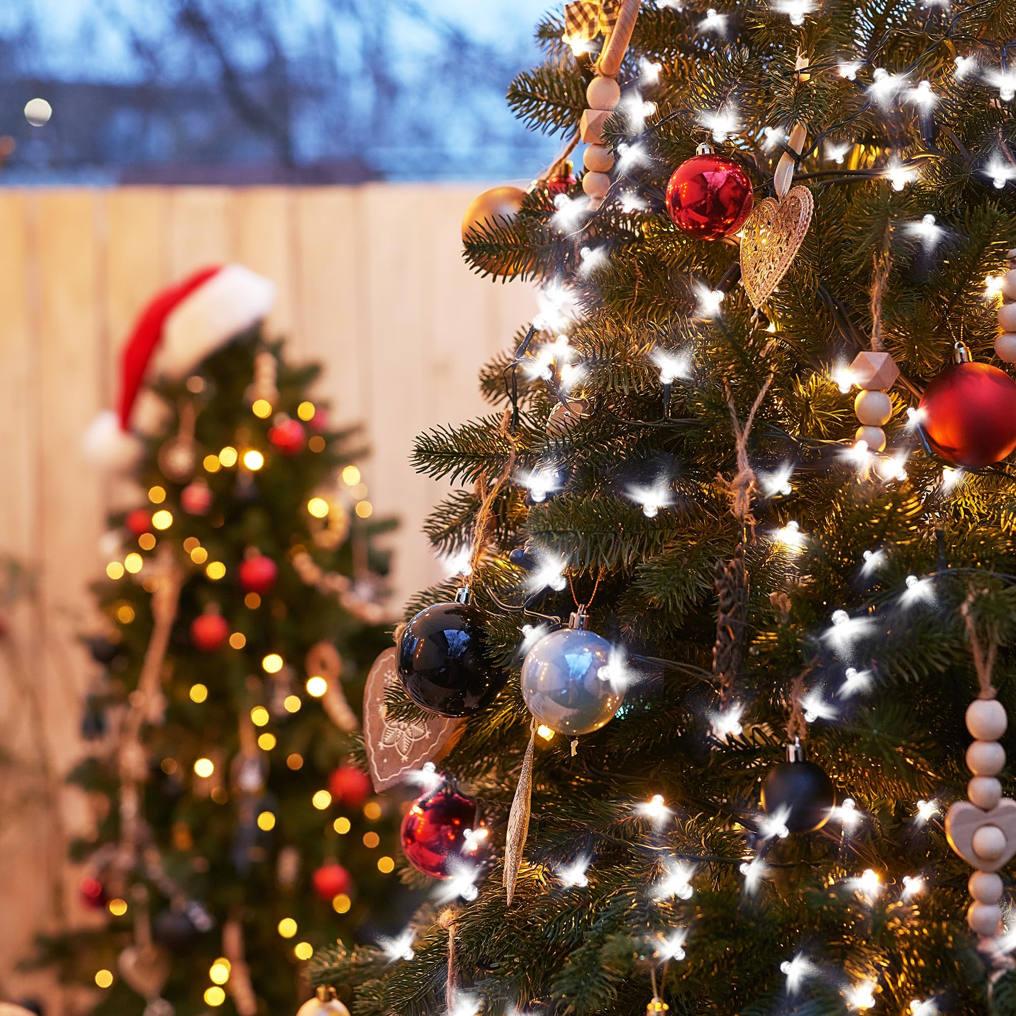 LED Lichterkette Außen, 100 m 800 LED Weihnachtsbaum Lichterkette, 8 Modi LED Lichterkette Innen mit Timing- und Speicherfunktion Für Weihnachten, Party, Hochzeit, Garten, Balkon Deko (Kaltweiß)