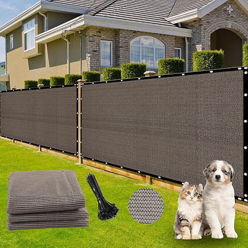 Fence Covering Outdoor Privacy Screen for Fence – Fence Privacy Screen for Balcony, Yard, Patio, Garden, Zip Ties Included (Brown, 4x32.8Ft)