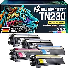 Bubprint 5 Toner Cartridges Compatible with Brother TN-230 TN-230BK TN-230C TN-230M TN-230Y for DCP-9010CN HL-3040CN HL-3070CW MFC-9120CN MFC-9320CW (Black Cyan Magenta Yellow Set)