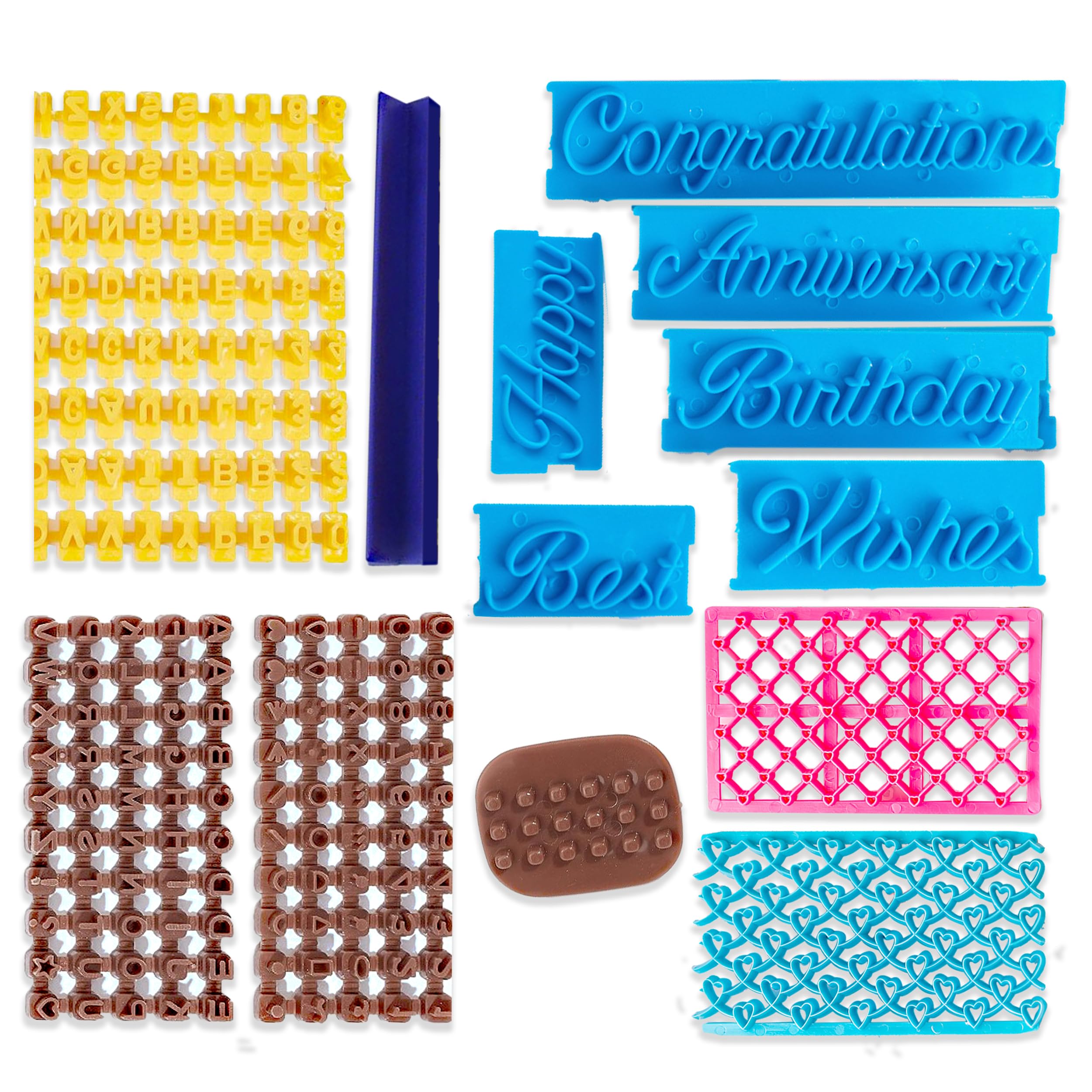 Piacolnic Number Letter Stamps for Clay, 13Pcs Alphabet Letter Stamp, Biscuit Cake Pottery Baking Cookie Embosser Stamp Mold for DIY Biscuit Cake Baking and Clay Crafts