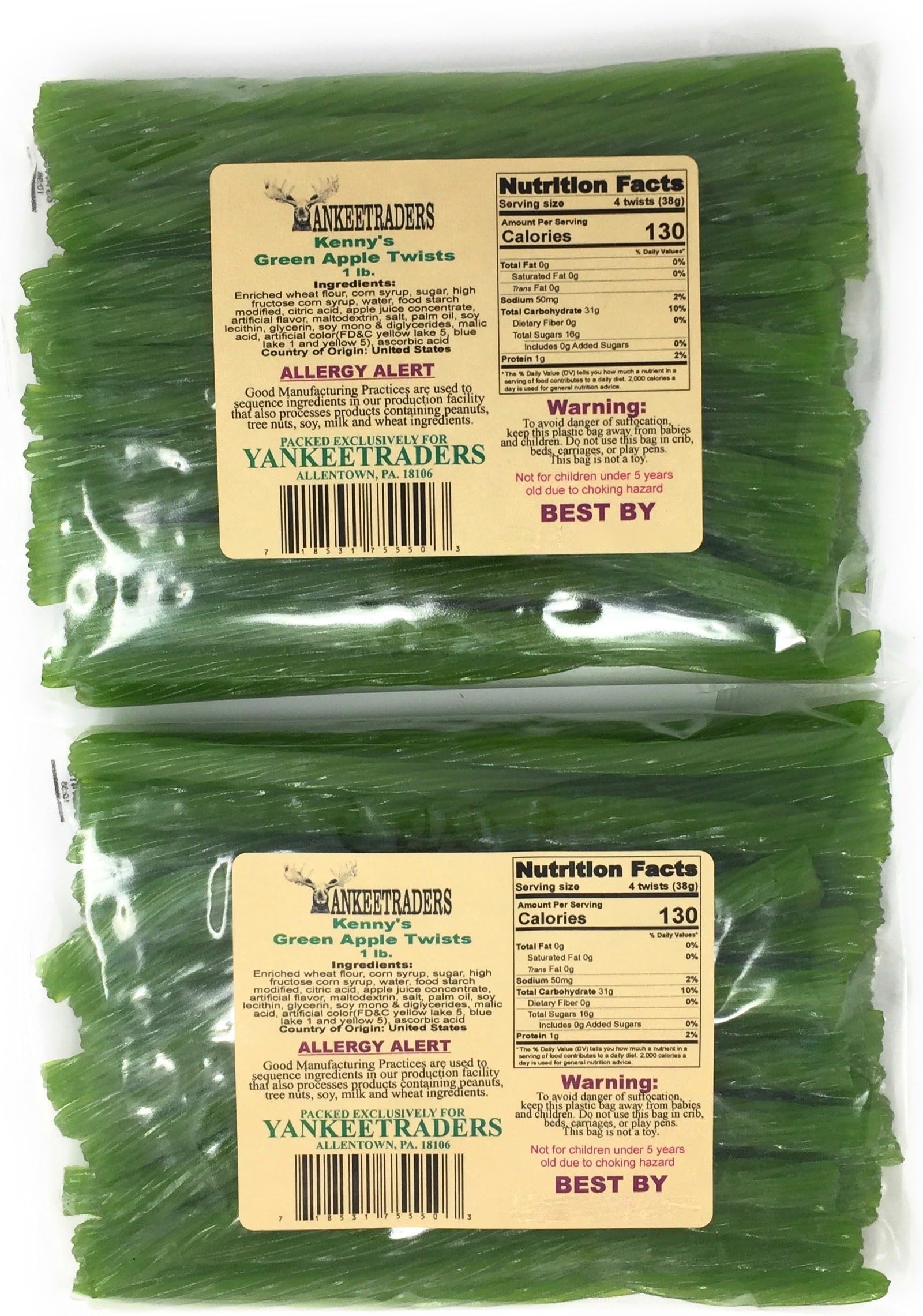 Green Apple Licorice Twists - 2 LBS