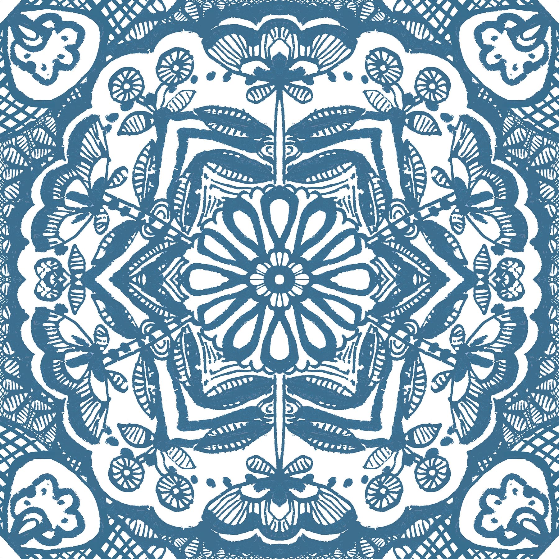 FloorPops 12-in by 12-in Blue Erina Peel & Stick Floor Tiles, FP4945