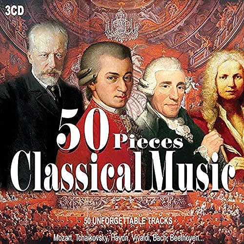 3CD 50 Pieces Classical Music, Musica Classica, Beethoven, Vivaldi, Mozart, Nocturnes, Piano Sonata, Symphony, Il Barbiere Di Siviglia, Four Season