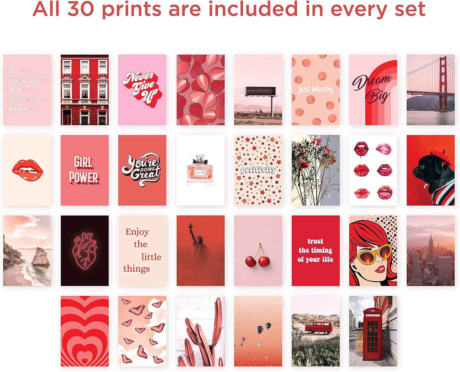 Buy Red Aesthetic Posters For Wall Collage By Haus And Hues Red Wall Art Aesthetic Wall Collage Kit Prints Aesthetic Pictures For Wall Collage Red Pack For Aesthetic