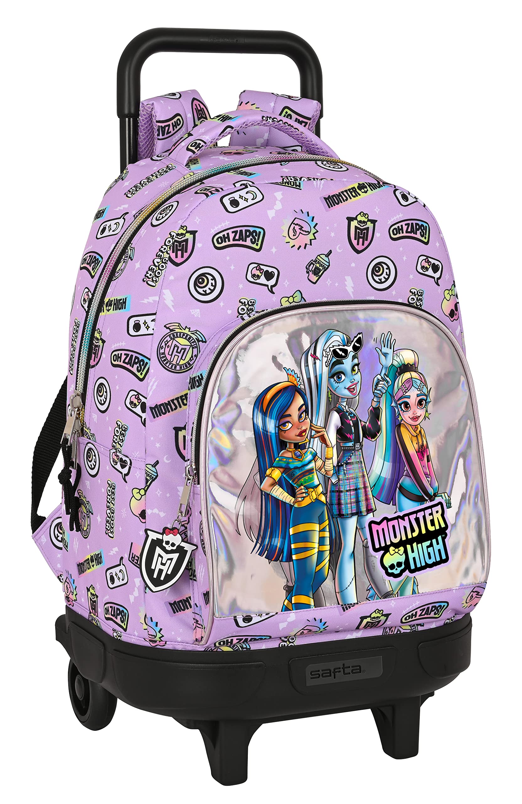 Safta MOCHILA GDE. C/RUEDAS COMPACT EXTRAIBLE MONSTER HIGH BEST BOOS
