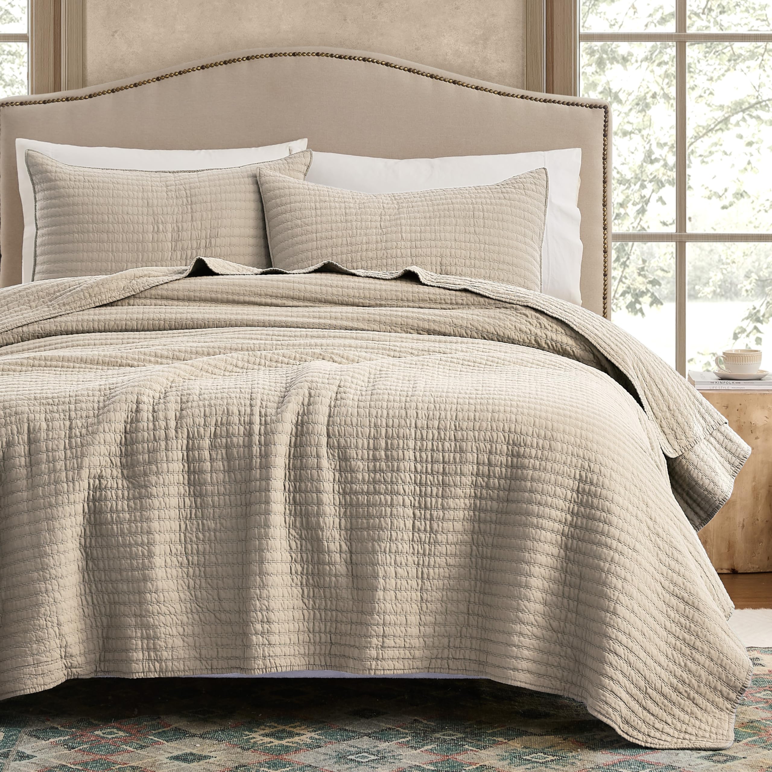 WDCOZY 100% Cotton Queen Size Quilt Set