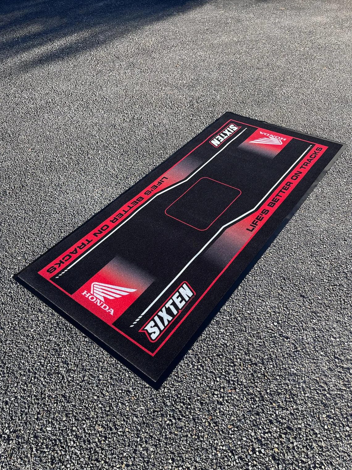 Tappeto moto per Honda Marker 95 x 200 - Tappeto ambientale moto - per paddock e garage, lavabile ed ecologico, ideale come regalo per moto