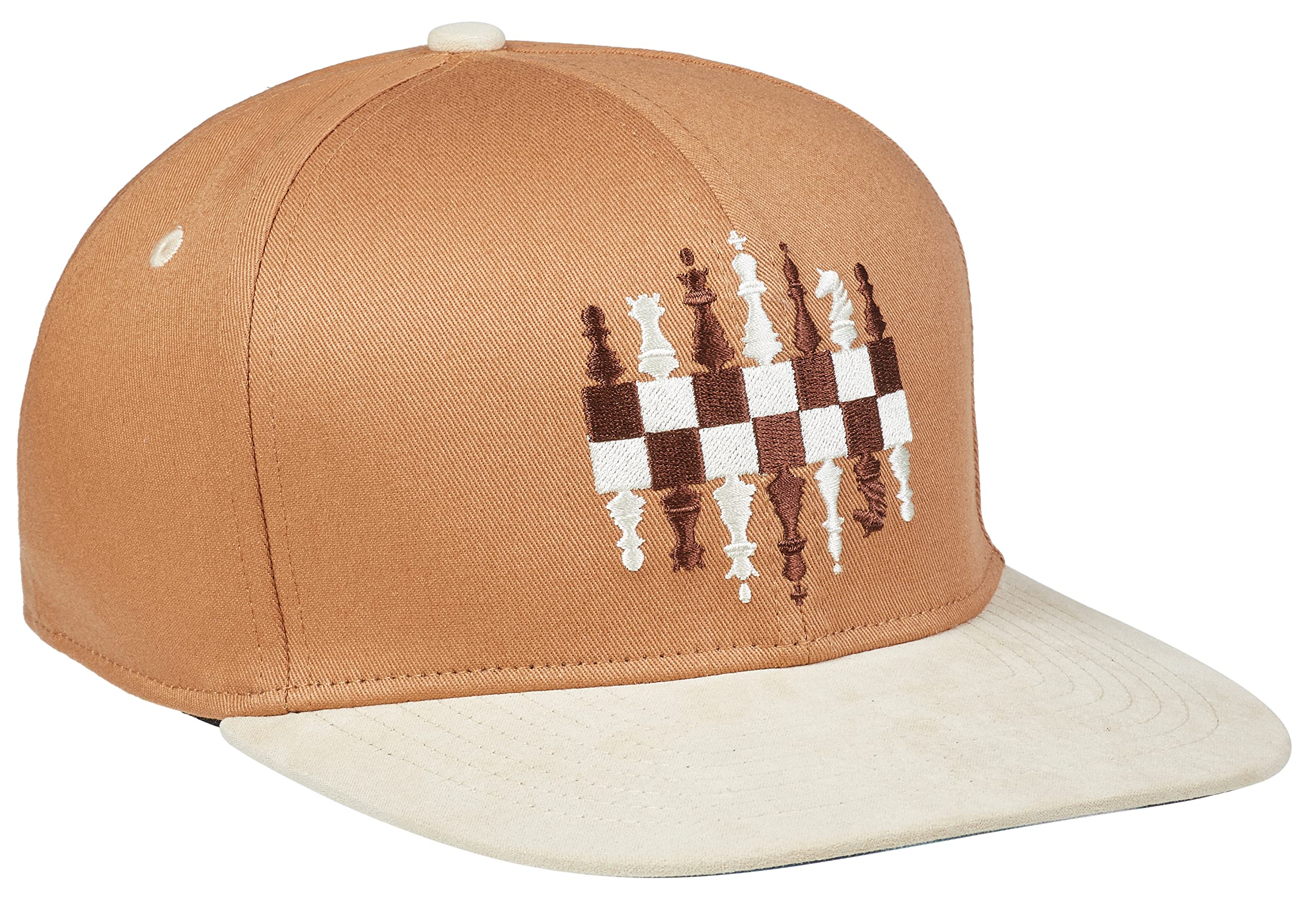 Cadency - Cappellino da uomo, con chiusura regolabile, a scacchi, da baseball, con visiera dritta, di alta qualità, durevole, taglia unica, unisex, marrone chiaro, misura regolabile, marrone, Taglia
