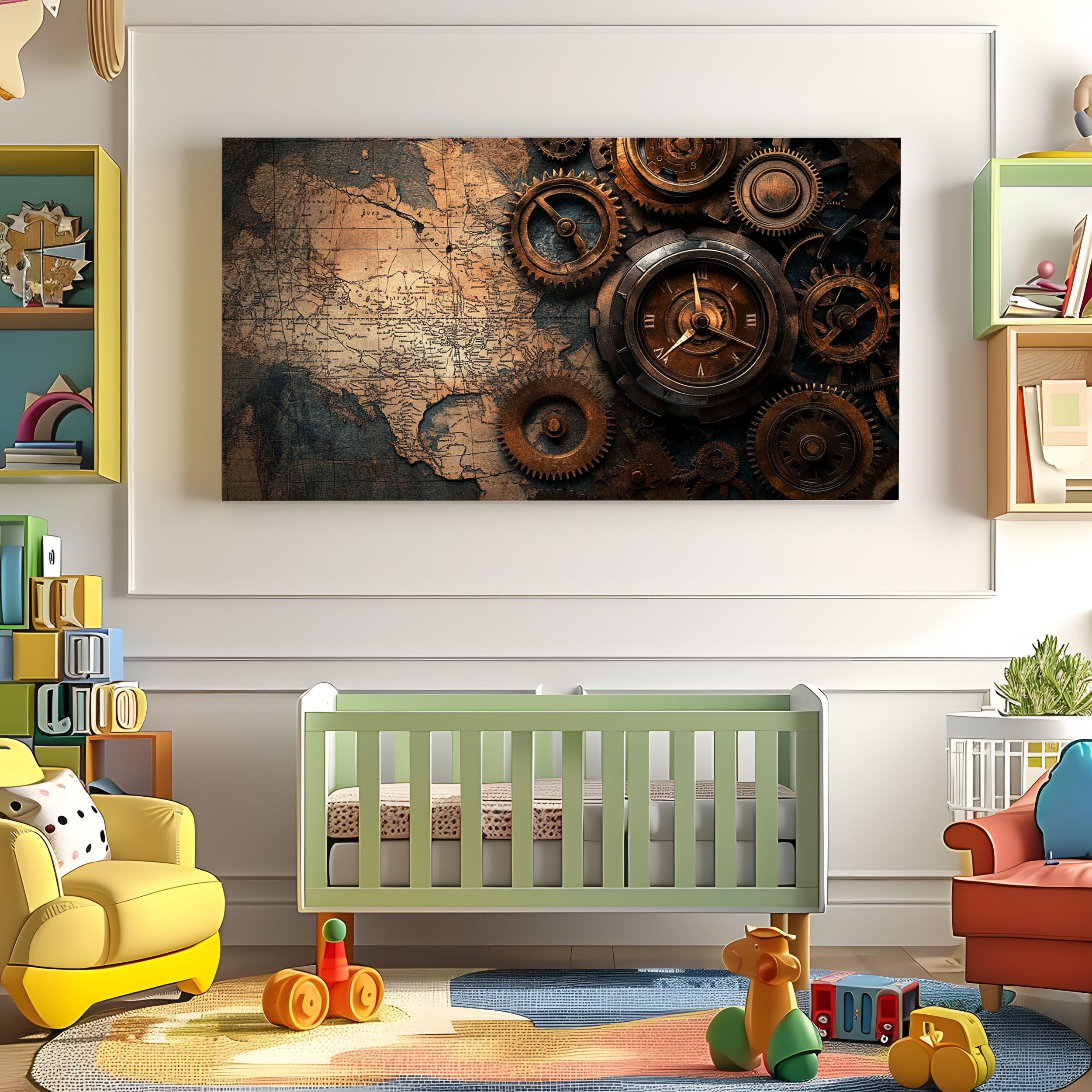 ZORYAN Quadro Moderno Camera da Letto Meccanico Senza Cornice 70x140cm