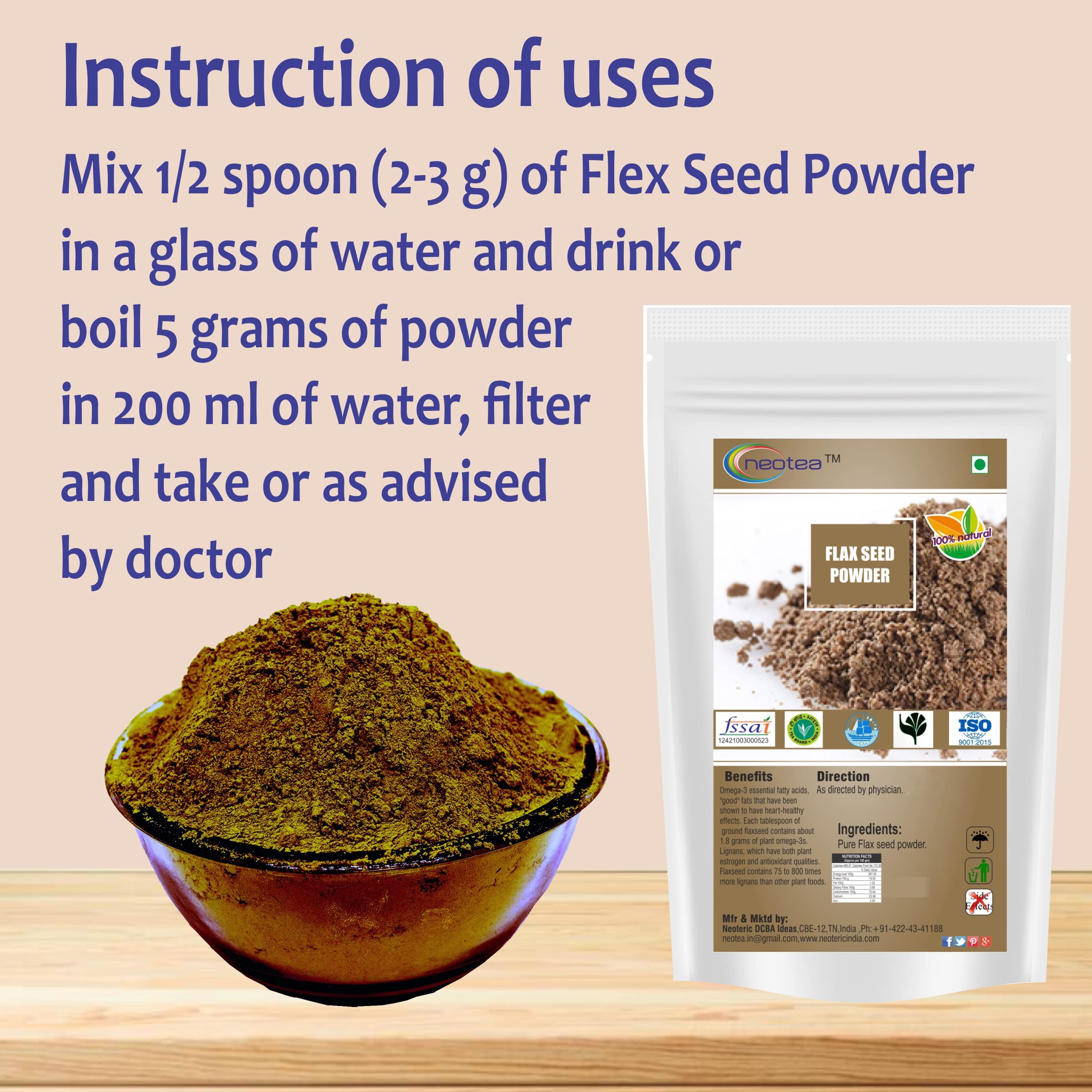 Neotea Flax Seed Powder 1 Kg - Image 3 thumbnail