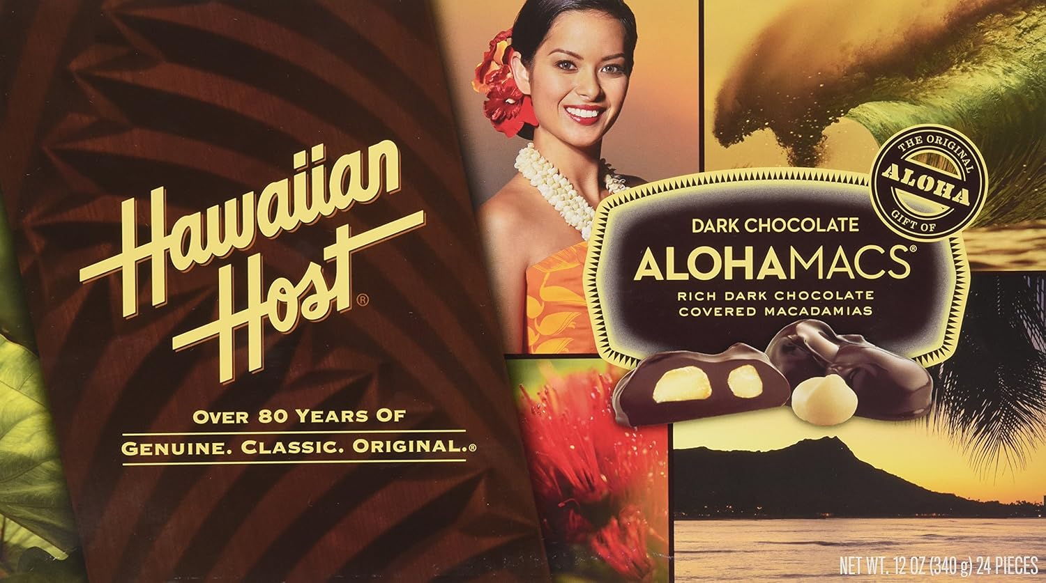 Buy Hawaiian Host Alohamacs Dark Chocolate Macadamia Nuts 12oz Box, 24