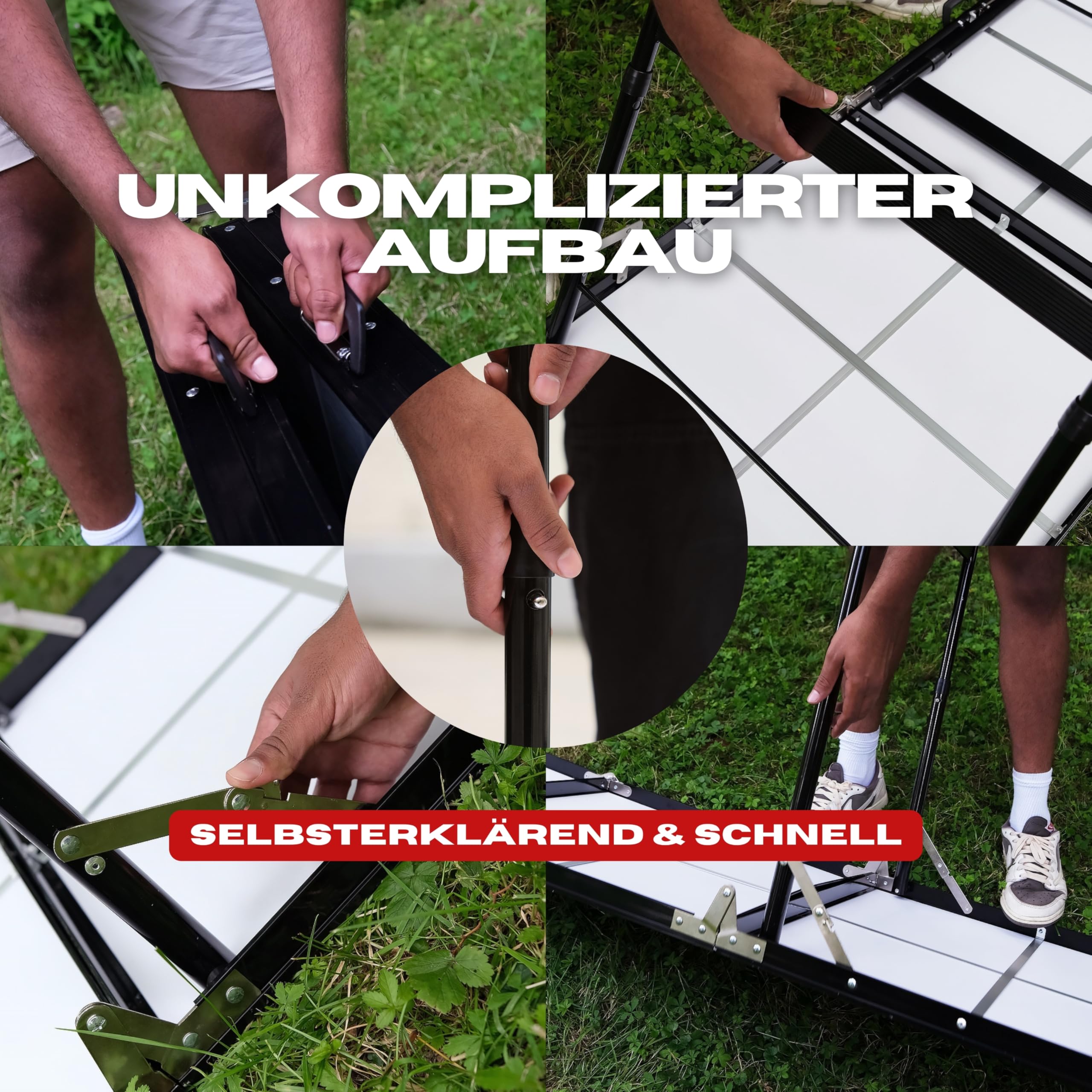 Beer Pong Tisch klappbar | Schaffung des Bieres | 240 x 60 x 70 cm Bier Pong Tisch | Aluminium Partytisch | Wasserabweisende Oberfläche