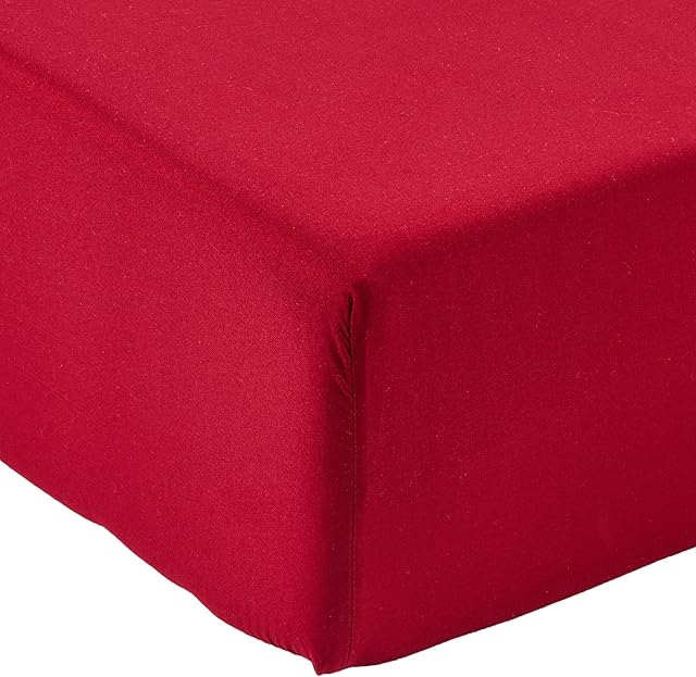 Amazon Basics Microfibre Fitted Sheet, Super King, Burgundy