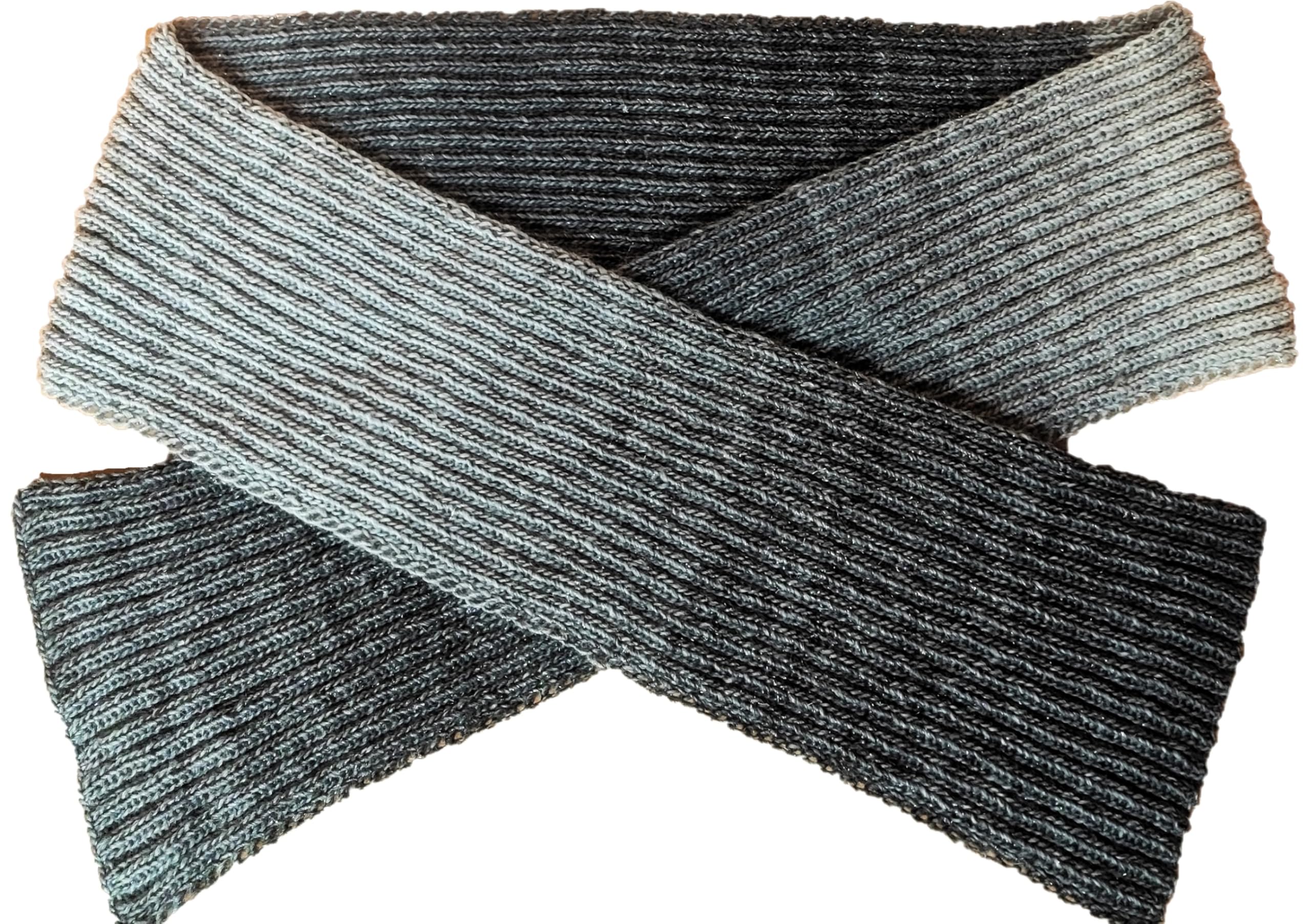 AngiesStrickZauber : Selbstgestrickt/Handgemacht/Schal/Schultertuch/Wickelschal/Merino Optik/Grau-Töne Glitzer