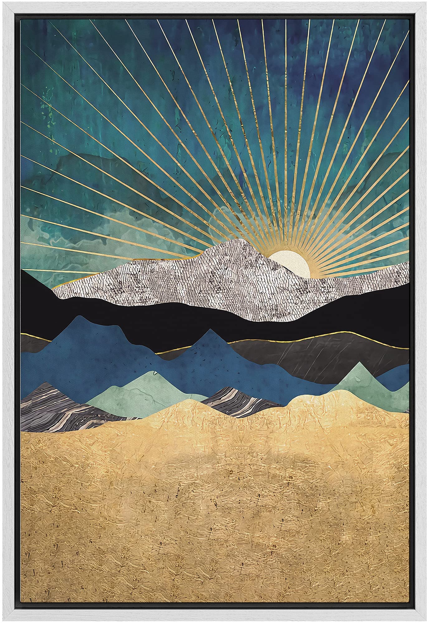 Art mural de montagne SIGNFORD toile encadrée avec finitions contemporaines premium