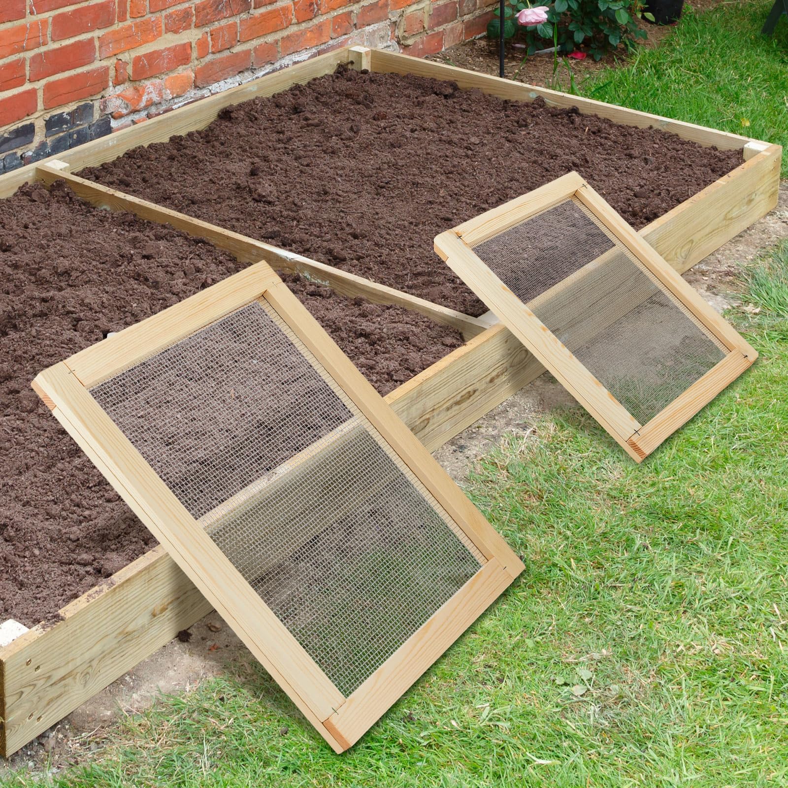 Bokon 2 Pcs Compost Sifter for Gardening, One Large and One Small Size